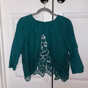 Kimchi Blue Teal Lace Blouse